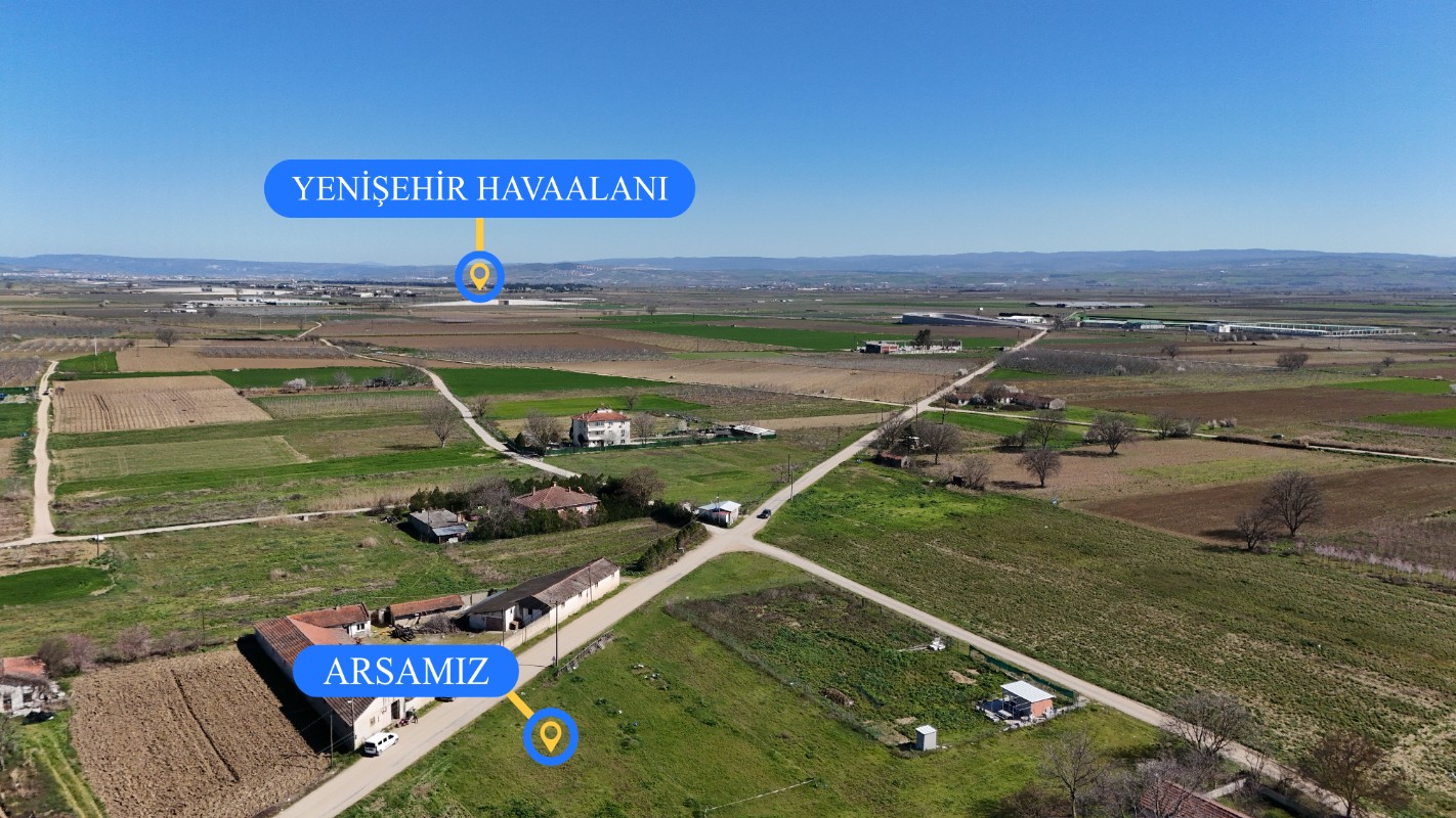 Bursa Yenişehir Koyunhisarda 1.502 m² Satılık Arsa | Yola Cephe