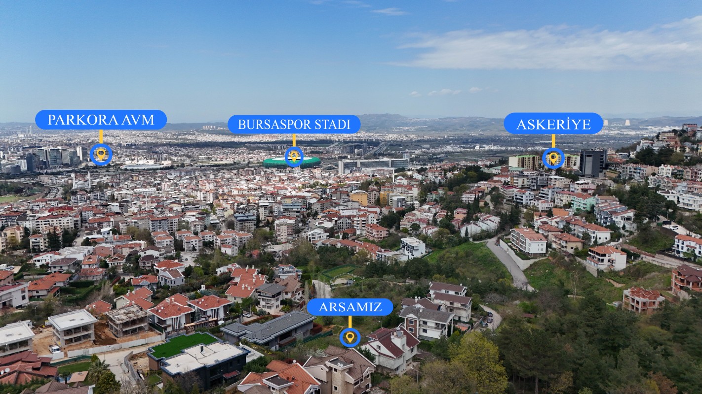 Bursa Doburcada 2 Parsel Üzerinde, 7+1 Villa ve 750 m² Arsa