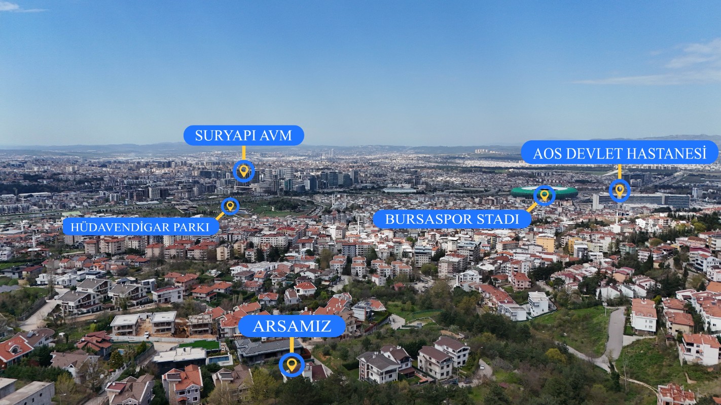 Bursa Doburcada 2 Parsel Üzerinde, 7+1 Villa ve 750 m² Arsa