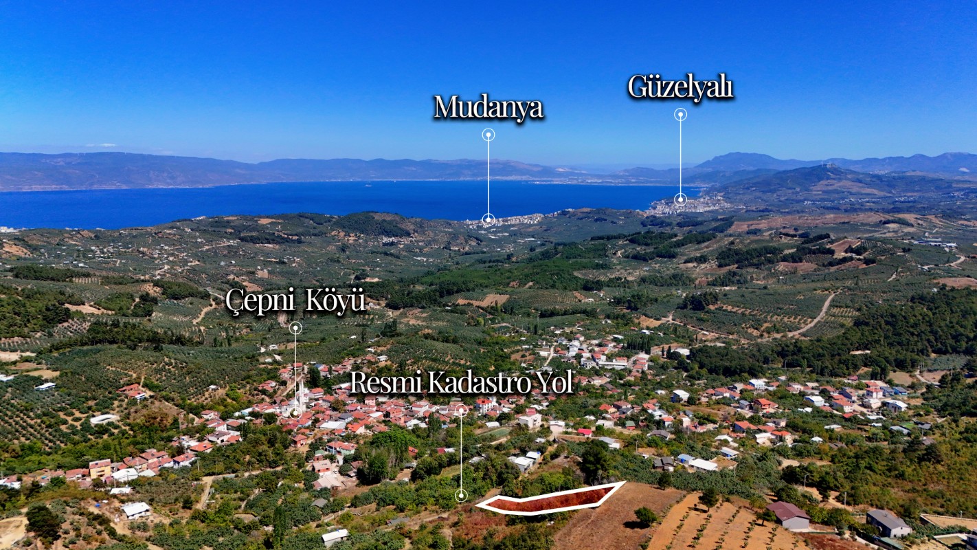 Bursa Mudanya Çepni'de 1.665 m² Resmi Yola Cepheli Satılık Tarla